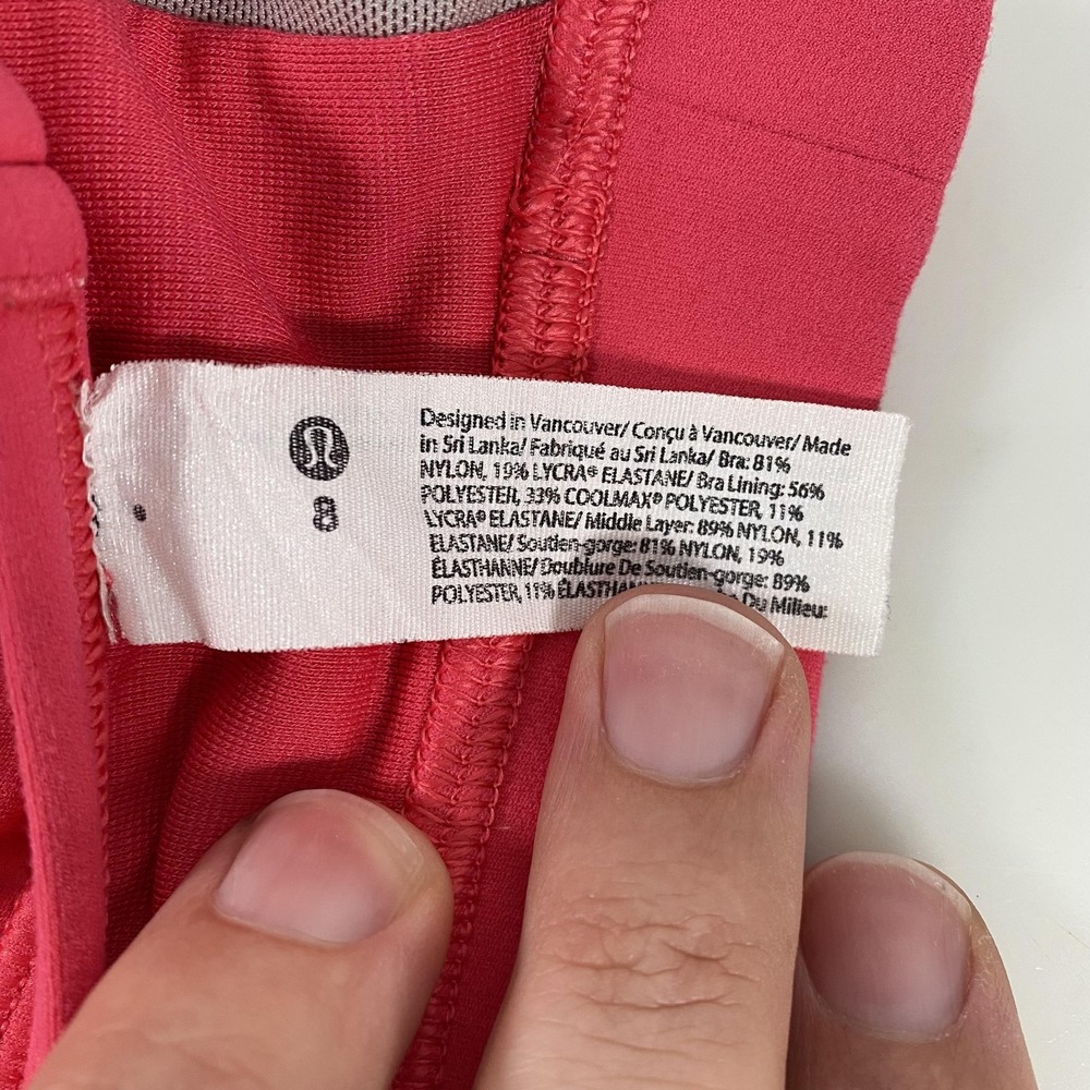 Lululemon Sports Bra Womens 8 Pink Strappy Racerback Yoga Activewear Athletic - Picture 4 of 8